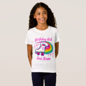 Roller Schaats Regenboog Sparkle Verjaardags Meisj T-shirt (Voorkant volledig)