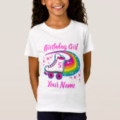 Roller Schaats Regenboog Sparkle Verjaardags Meisj T-shirt (Voorkant)