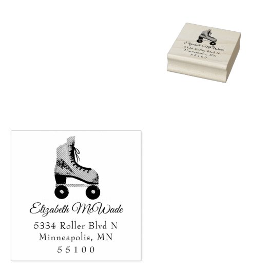  Roller Schaats retouradres Rubberstempel (Gestempeld)