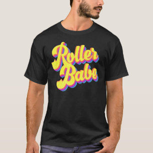 Roller Schaats Retro 70s Derby Skater Babe Roller  T-shirt