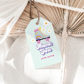 Roller schaats Retro Rainbow Birthday Cadeaulabel