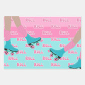 Roller schaats Retro Regenboog Verjaardagsfeest Inpakpapier Vel (Voorkant 3)