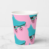 Roller schaats Retro Regenboog Verjaardagsfeest Papieren Bekers (Achterkant)