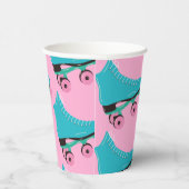 Roller schaats Retro Regenboog Verjaardagsfeest Papieren Bekers (Rechts)