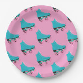 Roller schaats Retro Regenboog Verjaardagsfeest Papieren Bordje (Voorkant)