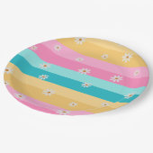 Roller schaats Retro Regenboog Verjaardagsfeest Papieren Bordje (Gekanteld)
