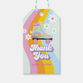 Roller schaats Retro Regenboogboog Labels Cadeaulabel (Voorkant)