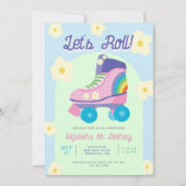 Roller Schaats Retro Schaatsen Meisjes Verjaardag Kaart (Voorkant)