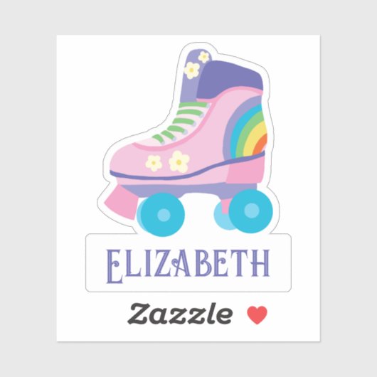 Roller Schaats Retro Schattigee Custom Sticker (Vel)