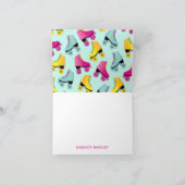 Roller Schaats retro Skating Dank u Briefpapier Notitiekaartje (Binnen)