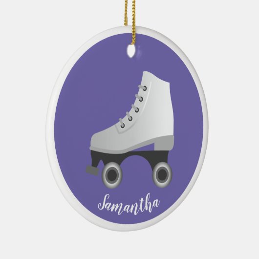 Roller Schaats Rollerskerende keramische Ornamente Keramisch Ornament (Rechts)