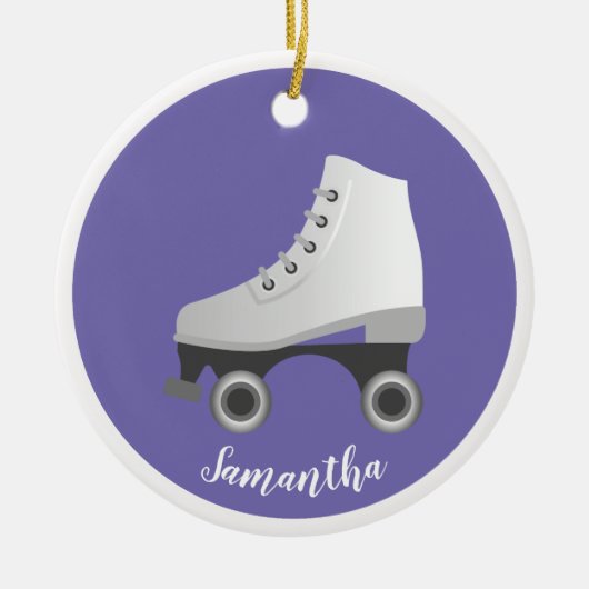 Roller Schaats Rollerskerende keramische Ornamente Keramisch Ornament (Voorkant)