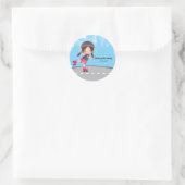Roller schaats ronde sticker (Tas)