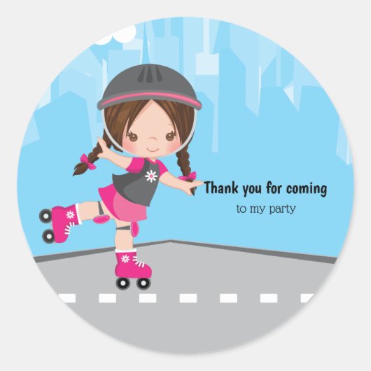 Roller schaats ronde sticker (Voorkant)