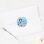 Roller schaats ronde sticker (Envelop)