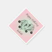 Roller Schaats Roze Ombre Happy Birthday Servet (Hoek)