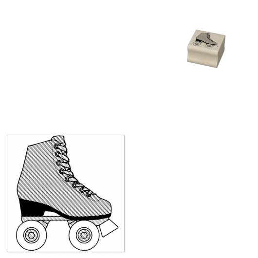 Roller Schaats Schaatsen Retro Kinder Leuk Rubberstempel (Gestempeld)