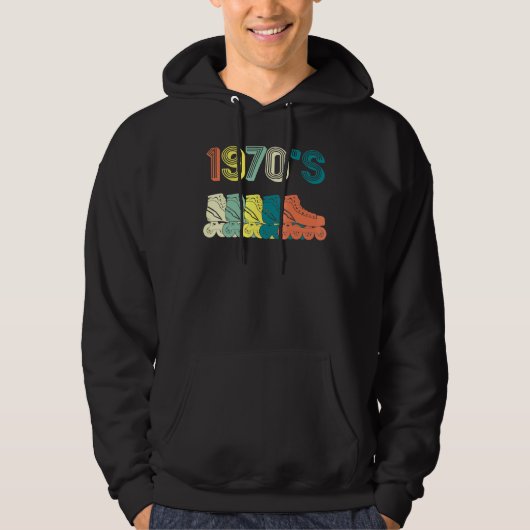 Roller Schaats Skating 70s Retro Hoodie (Voorkant)
