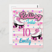 Roller Schaats Skating Custom Birthday Briefkaart (Voorkant / Achterkant)