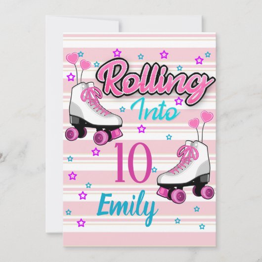 Roller Schaats Skating Custom Birthday Kaart (Voorkant)