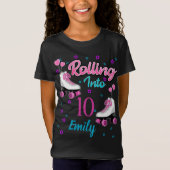 Roller Schaats Skating Custom Birthday MAtching T-shirt (Voorkant)