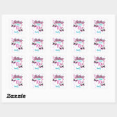 Roller Schaats Skating Custom Birthday MAtching Vierkante Sticker (Vel)