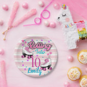 Roller Schaats Skating Custom Birthday Papieren Bordje (Feest)