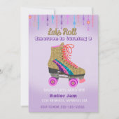 Roller schaats, skating Party, Roller Disco glitte Kaart (Voorkant)