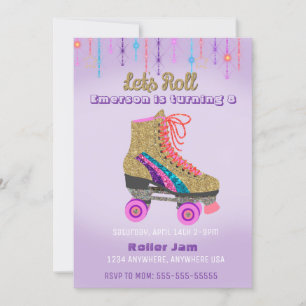 Roller schaats, skating Party, Roller Disco glitte Kaart