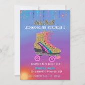 Roller schaats, skating Party, Roller Disco glitte Kaart (Voorkant)