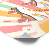 Roller Schaats Skating Retro Groovy Birthday Welko Poster (Hoek)