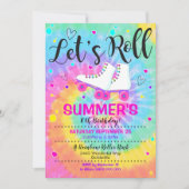 Roller schaats Tie Dye Invitation Rollerskating Kaart (Voorkant)