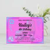 Roller Schaats verjaardagsfeestje Kaart (Staand voorkant)