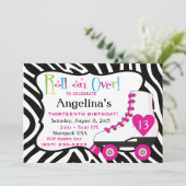 Roller Schaats verjaardagsfeestje Kaart (Staand voorkant)