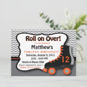 Roller Schaats verjaardagsfeestje Kaart (Staand voorkant)