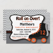 Roller Schaats verjaardagsfeestje Kaart (Voorkant / Achterkant)