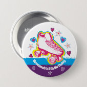 Roller Schaats Verjaardagsfeestje Pin Back Button (Voorkant /achterkant)