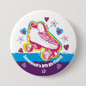 Roller Schaats Verjaardagsfeestje Pin Back Button (Voorkant)