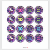 Roller Schaats Verjaardagsfeestjes Stickers 2,5" C (Vel)