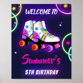 Roller schaats welkom partijbord Girl sk8 poster