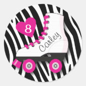 Roller Schaats Zebra Sticker (Voorkant)