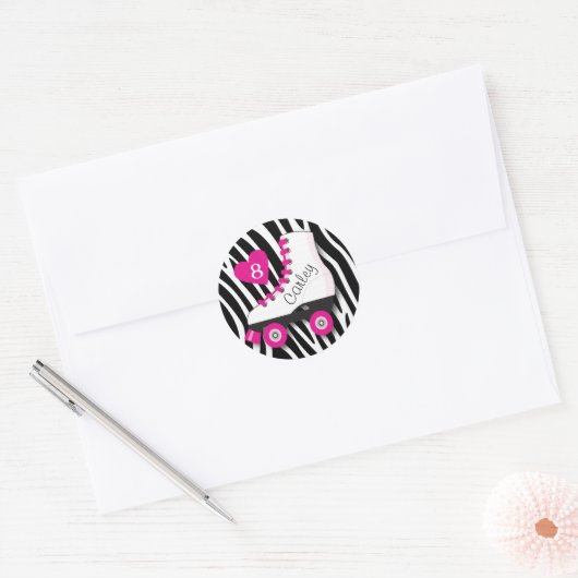 Roller Schaats Zebra Sticker (Envelop)