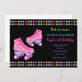 Roller Schaatsen Birthday Party Kaart (Voorkant / Achterkant)