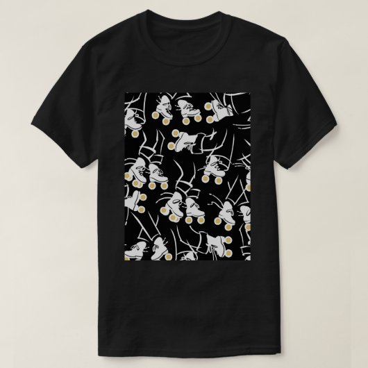 Roller Schaatsen Black White Gold T-shirt (Design voorkant)