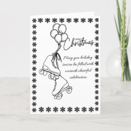Roller Schaatsen Christmas Kaart – Modern Minimali