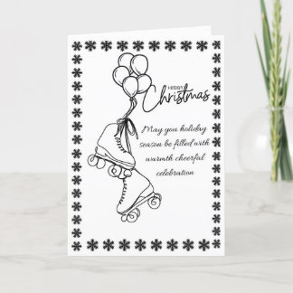 Roller Schaatsen Christmas Kaart – Modern Minimali