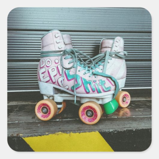 Roller Schaatsen Epic Vierkante Sticker (Voorkant)