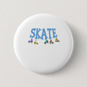 Roller Schaatsen Gealigneerd Skating Rollerblading Ronde Button 5,7 Cm (Voorkant)