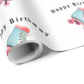Roller Schaatsen Happy Birthday Cadeaupapier (Rol Hoek)