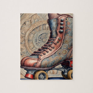 Roller schaatsen kunst. Legpuzzel